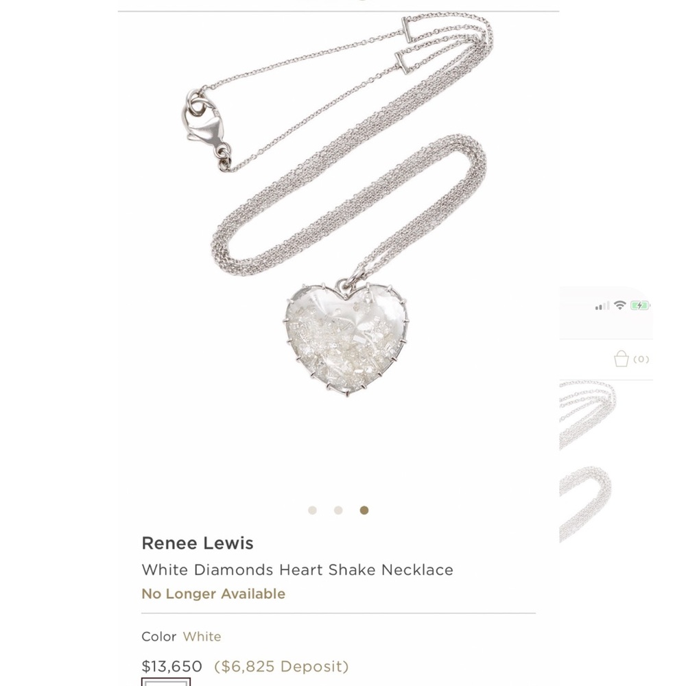Renee Lewis Diamond Heart Shake Necklace